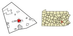 Lebanon County Pennsylvania Incorporated and Unincorporated areas Lebanon Highlighted